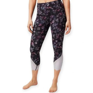 Lululemon Wunder Under Crop High Rise Roll Down 23" Leggings Floral Multi 6